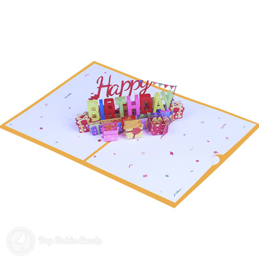 Pile Of Presents Happy Birthday 3D Pop Up Card