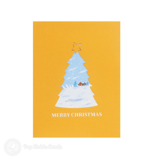 Placing Star On Christmas Tree 3D Pop Up Card