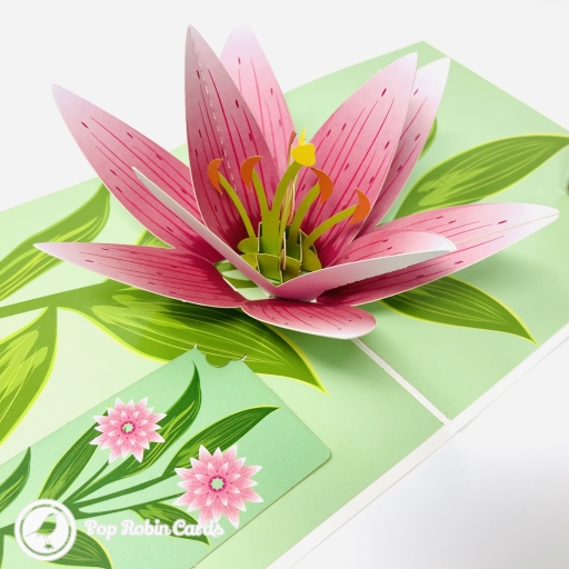 Pretty Lily 3D Handmade Pop Up Card