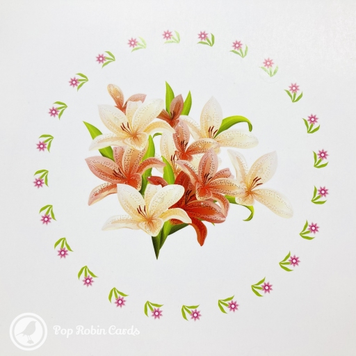 Pretty Lily 3D Handmade Pop Up Card