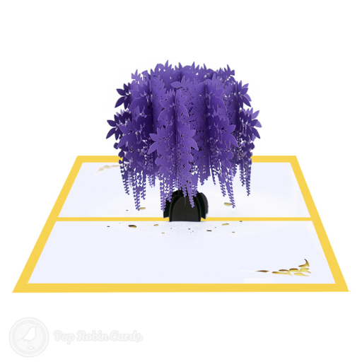 Purple Wisteria Tree 3D Pop Up Handmade Card