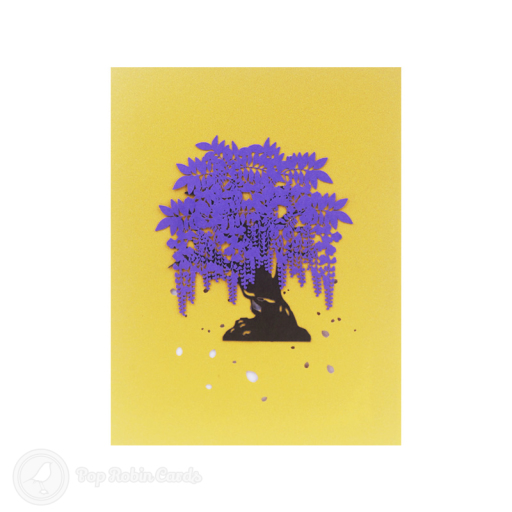Purple Wisteria Tree 3D Pop Up Handmade Card