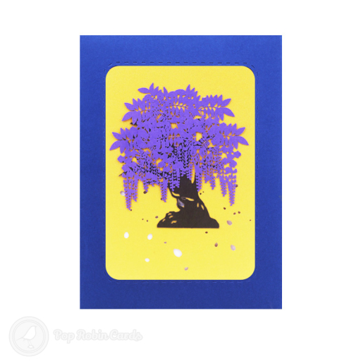 Purple Wisteria Tree 3D Pop Up Handmade Card
