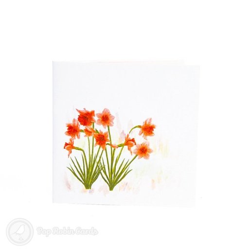 Red Daffodil Handmade 3D Pop-Up Card