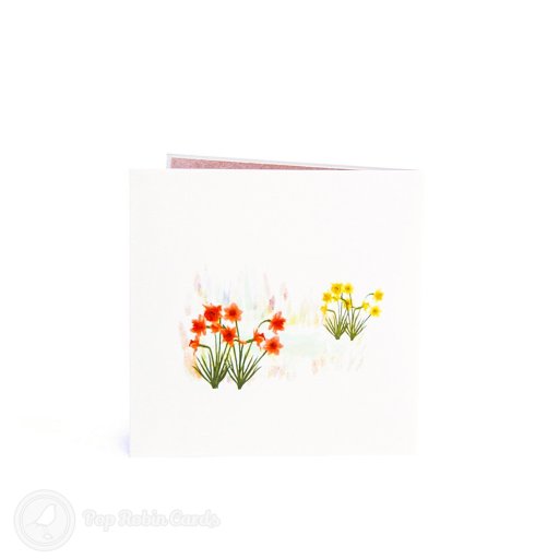 Red Daffodil Handmade 3D Pop-Up Card