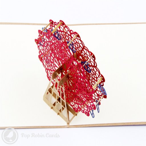 Red Ferris Wheel 3D Pop-Up Greetings Card