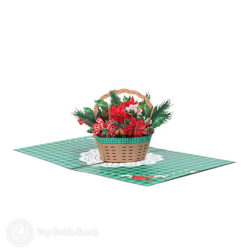 Red & Green Christmas Bouquet 3D Pop Up Card