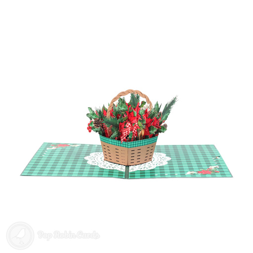 Red & Green Christmas Bouquet 3D Pop Up Card