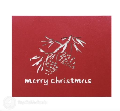 Red & Green Christmas Tree with Star Handmade 3D Pop-Up Card