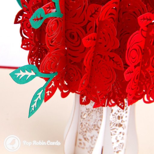Red Rose 3D Pop-Up Greetings Card