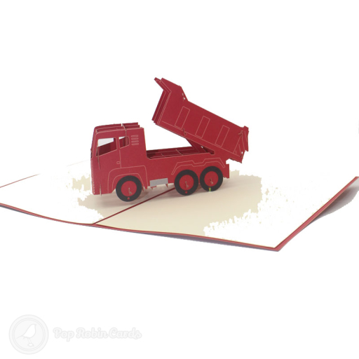 Red Dumper Truck Handmade 3D Pop Up Card