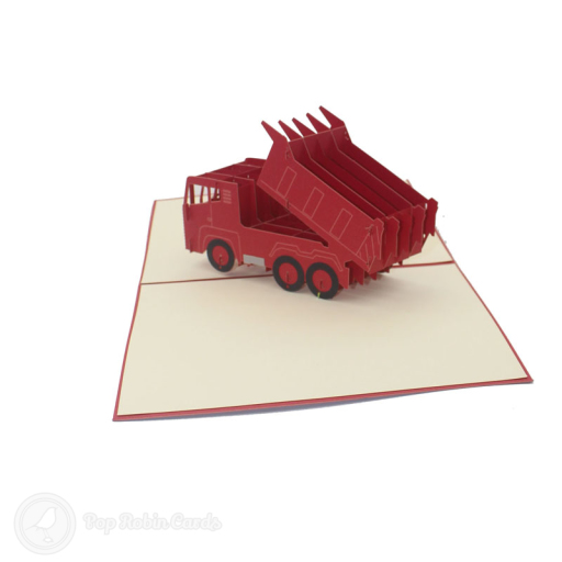 Red Dumper Truck Handmade 3D Pop Up Card
