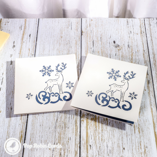Reindeer In Golden Christmas Forest 3D Pop Up Christmas Card