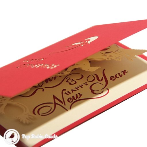 Reindeer, Santa & Sleigh 3D Pop-up Christmas Card