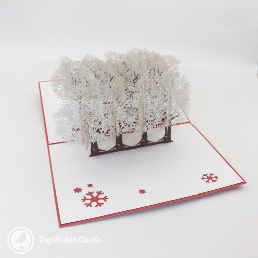 Reindeer Sleigh Through Forest 3D Handmade Card