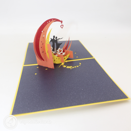 Romantic Couple Dancing On The Moon