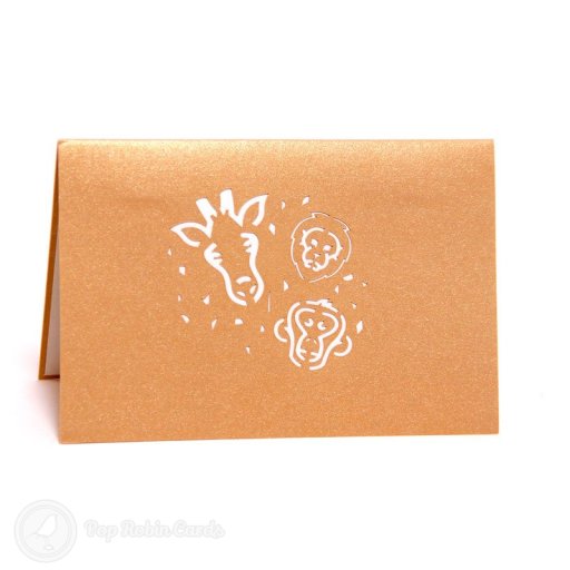 Safari Animals 3D Pop Up Greeting Card
