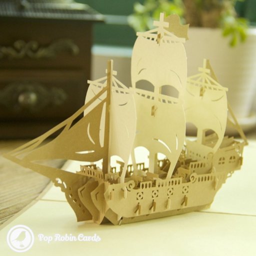 Sailling Boat Journey "Have A Nice Trip" 3D Handmade Pop Up Card