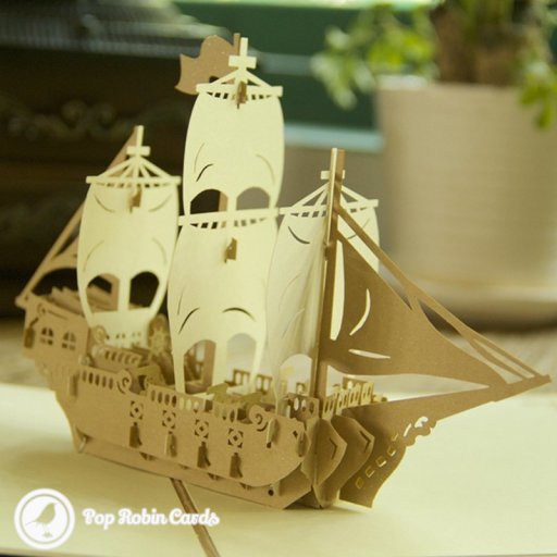 Sailling Boat Journey "Have A Nice Trip" 3D Handmade Pop Up Card