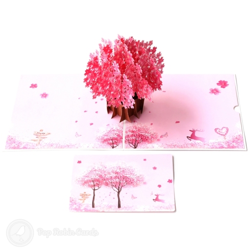 Sakura Japanese Cherry Blossom Handmade 3D Pop Up Card