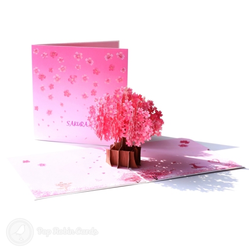 Sakura Japanese Cherry Blossom Handmade 3D Pop Up Card