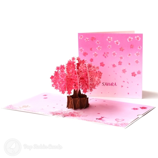 Sakura Japanese Cherry Blossom Handmade 3D Pop Up Card