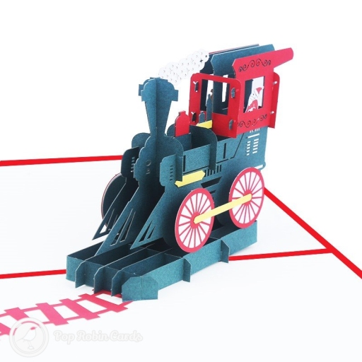 Santa Christmas Train 3D Pop-Up Christmas Card