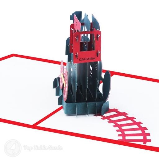 Santa Christmas Train 3D Pop-Up Christmas Card