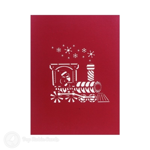 Santa Christmas Train 3D Pop-Up Christmas Card