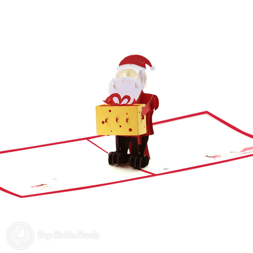 Santa Delivering Christmas Present 3D Pop Up Card