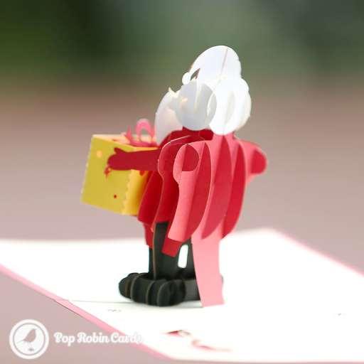 Santa Delivering Christmas Present 3D Pop Up Card