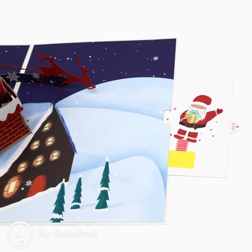 Santa In Chimney 3D Handmade Pop Up Card