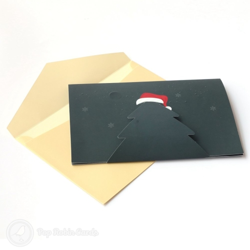 Santa In Christmas Eve Moonlight 3D Pop-Up Christmas Card
