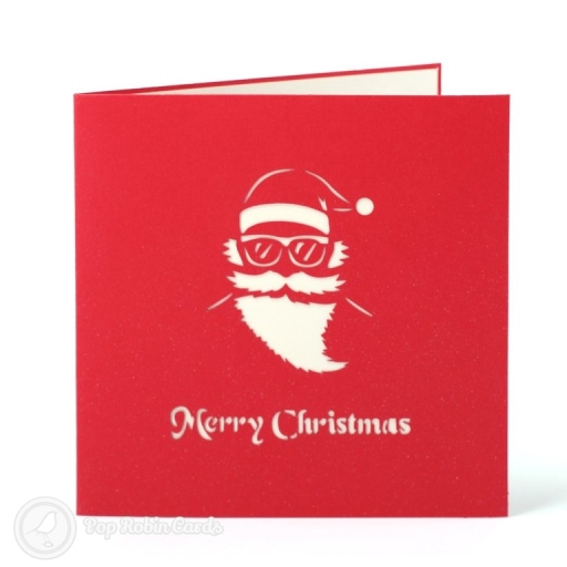 Santa on Motorbike Handmade 3D Pop-Up Christmas Card