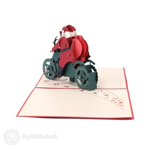 Santa on Motorbike Handmade 3D Pop-Up Christmas Card