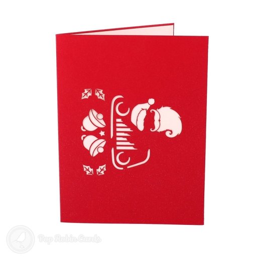 Santa & Rudolf Christmas Car Handmade 3D Pop-Up Christmas Card