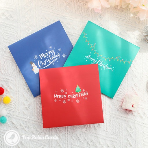 Small Father Christmas Scene Handmade 3D Pop Up Greeting Card
