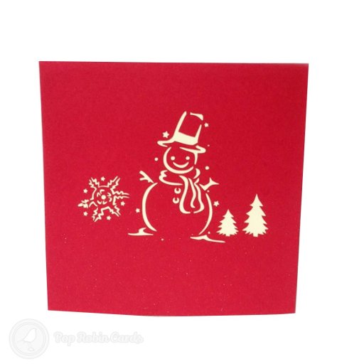Snow Man & Tree Handmade 3D Pop-Up Christmas Card