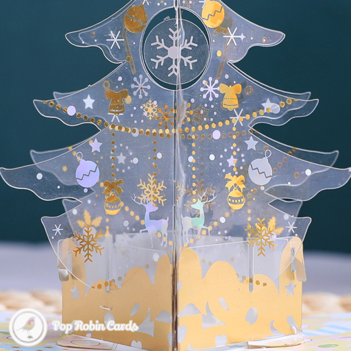 Snowflake Christmas Tree 3D Handmade Pop Up Card