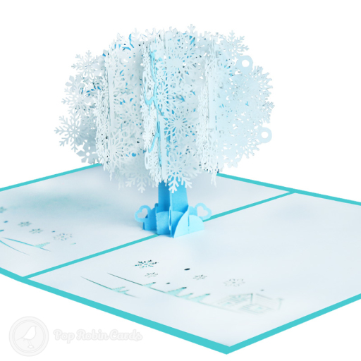 Snowflake Tree Handmade 3D Pop Up Card