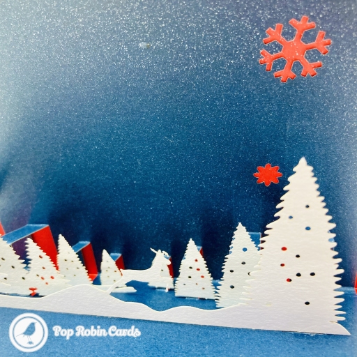 Snowy Forest At Night 3D Handmade Card