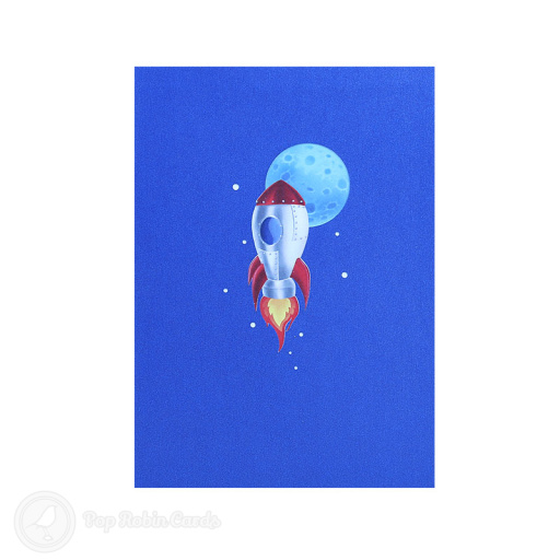 Space Rocket And Astronaut 3D Pop Up 3D Greetings Card