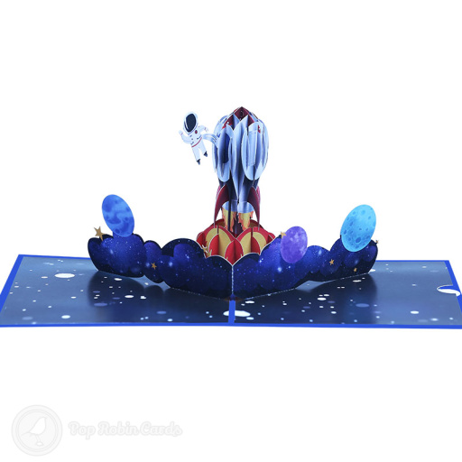 Space Rocket And Astronaut 3D Pop Up 3D Greetings Card