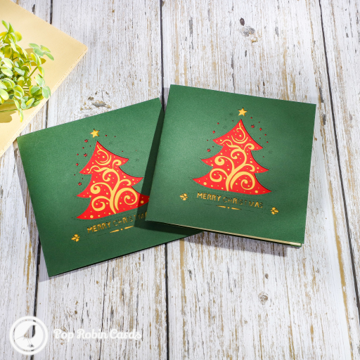 Star And Baubles Christmas Tree 3D Pop Up Christmas Card