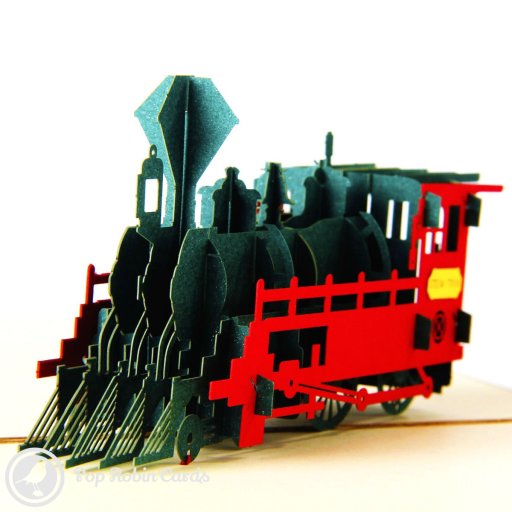 Steam Train 3D Pop Up Greetings Card