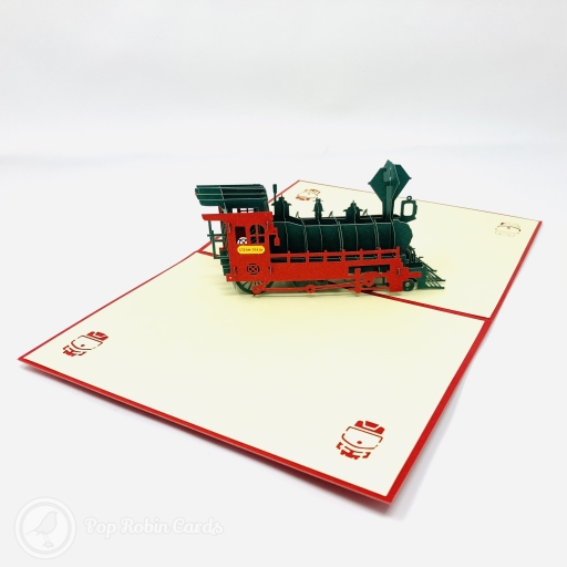 Steam Train With Red Cover 3D Pop Up Card