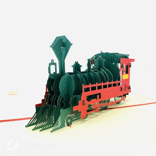 Steam Train With Red Cover 3D Pop Up Card