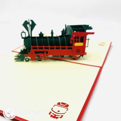 Steam Train With Red Cover 3D Pop Up Card
