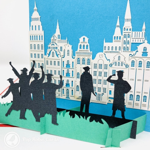 Students Celebrating Graduation 3D Pop Up Card