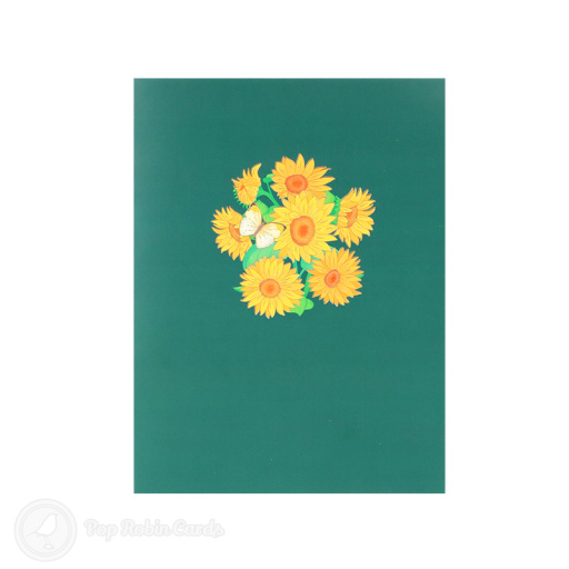 Sunflowers And Butterflies Handmade 3D Greeting Card